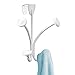 mDesign Decorative Over Door 4 Hanging Hooks, Steel Storage Organizer Rack for Coats, Hoodies, Hats, Scarves, Purses, Leashes, Bath Towels, Robes, Mens and Womens Clothing - White