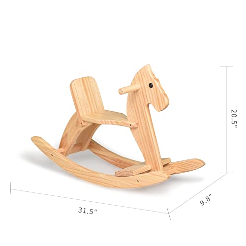 KRAND Rocking Horse Wooden Ride On Toy for Kids Classic Design Rocking