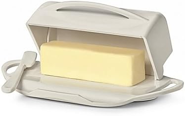 Butterie Flip Top Butter Dish For Countertop or Refrigerator, BPA Free, Ivory