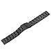 Hstrap Black 18mm Stainless Steel Watch Bands Brushed Finish Watch Strap Double Buckle Bracelet