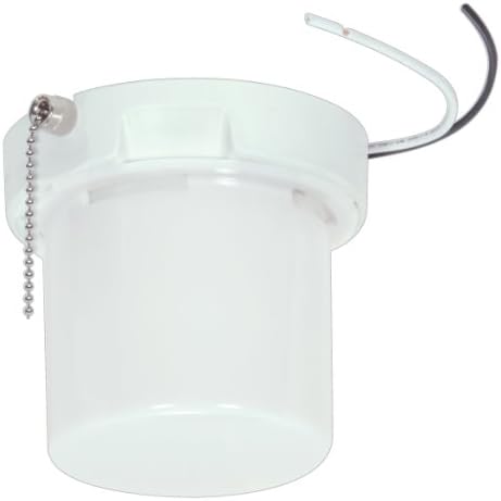 Satco 90/2616 13 Watt Squat Pull Chain Fluorescent Ceiling, Closet, Storage, Fixture with Twist-On Lexan Lens GU24 Base, Frosted