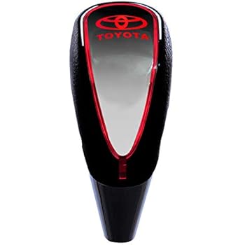ZhengRong Black Leather Touch Motion Activated LED Light Auto Car Shift Knob Shifter Gear Car Logo Shift Knob with USB Charger for Toyota