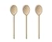 10 Inch Long Wooden Spoons for Cooking - Oval Wood Mixing Spoons for Baking, Cooking, Stirring - Sauce Spoons Made of Natural Beechwood - Set of 3
