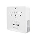 Oviitech USB Outlet Surge Protector, 3-Outlet Wall Mount Surge Protector with USB Charging and Slide-Out Smartphone Holders,Home/Office Wall Tap