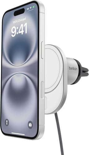 Belkin BoostCharge Pro magnetisches kabelloses Kfz-Ladegerät mit Qi2 (15 W), MagSafe-kompatibles Auto-Ladegerät für iPhone-Serien 17, Air, 16, 15, 14,