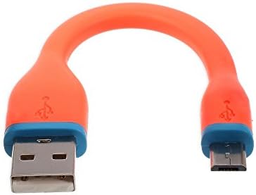 [For Android] Esorun Micro USB Charging Cable- 4.9 Inch - Short Bendy & Durable Perfect for Android Phones, External Battery Chargers, Power Banks & Portable Power Packs (Orange)