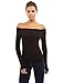 PattyBoutik Women Off Shoulder Long Sleeve Top (Black M)