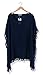 Adreamly Women's Stylish Chiffon Tassel Kaftan Swimsuit Beachwear Cover Up Free Size Navy Blue