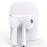 iPhone Wireless Earbuds | Bluetooth Twin Earphone Headset For iPhone 6,6s,6s Plus, 7, 7 Plus, 8, 8s ,X,  iPod, iPad, Android, Samsung; Lightweight,  Secured, Multi Function Button, 30 Foot Range