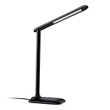 Aglaia LED Desk Lamp 4W, Eye-Care Foldable Table Lamp with Touch Control for 4-Level Dimmer, Suitable for Reading Studying (Black)