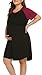 IN'VOLAND Women's Plus Size Maternity Nightgown Short Sleeve Sleepwear Maternity Nursing Nightgown (16W-24W) Black