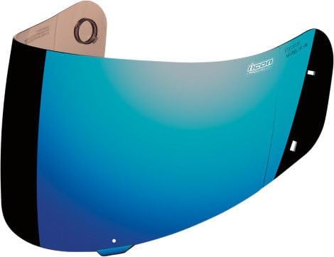 ICON PROSHIELD MOTORCYCLE AIRFRAME ALLIANCE HELMET SHIELD VISOR BLUE CHROME