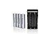 Ponnky 4 pcs 3.7V 18650 5000mah Rechargeable Lithium Battery with 18650 battery Charger