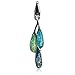 Sterling Silver Blue Green Amber Earrings Necklace Set 18 Inches