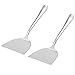 LIANYU Stainless Steel Wide Spatula Turner Set of 2, Egg Pancake Cookie Brownie Turner Spatula, 3.5-inch Wide Blade - Dishwasher Safe