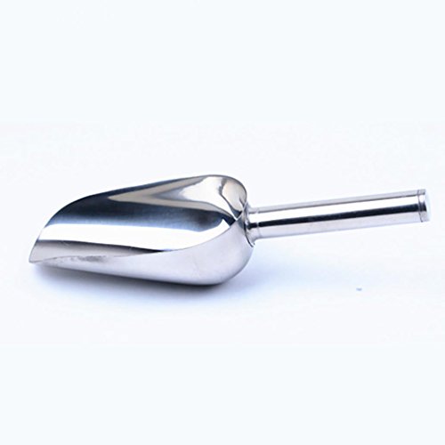 hwangli Pet Dog Puppy Cat Stainless Steel Food Feeder Scoop Shovel Spade Dishes Tool - Silver