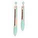 COOK WITH COLOR Stainless Steel Silicone Tipped Kitchen & BBQ Tongs Set, 2 Pc Tongs, Green