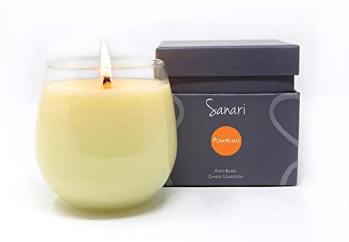 SANARI – Organic Aromatherapy Candles, Stemless Wine Glasses, Zen Candles, Fragrance Free, Non Toxic, Essential Oils, Non GMO Soy, Vegan & Made in the USA – Douglas Fir, Chamomile & Lavender, 8oz