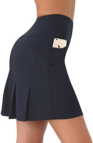 Persit Womens’s Pleated Athletic Golf High Wasited Tennis Skirt Workout Skorts with 2 Side Pockets & Back Zip Card Pocket Persit Womens’s Pleated Athletic Golf High Wasited Tennis Skirt Workout Skorts with 2 Side Pockets & Back Zip Card Pocket