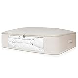 Lifewit Foldable Under Bed Storage Bag Organizer for Comforters, Blankets, Bedding, Duvets, Clothes, Quilts, Pillows, Clothing, Sweaters, Beige