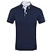 EAGEGOF Men's Shirts Navy Short Sleeve Tech Performance Golf Polo Shirt Loose Fit Medium