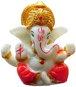 Satre Online and Marketing 2.6" Small Ganesha Statue/Mini Lord Ganesh/Ganpati Polyresin Idol / (Multicolour)