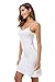 EaseWay Women's Basic Adjustable Spaghetti Strap Cami Under Mini Dress White