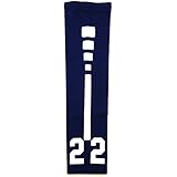 Sports Farm New! Custom Number Moisture Wicking Compression Arm Sleeve (Navy/White, Youth Medium)