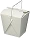 Chinese Take Out Food Boxes, White with Metal Wire Handle, Set of 40 Containers, 16 oz. (1 Pint)