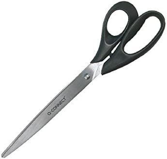 Q-Connect Ergonomic All Purpose Scissors 255mm Stainless Steel Blades Black Handle KF02340, 255 mm - Image 3