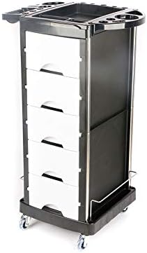 5 Drawers Hairdressing Salon Trolley Hairdresser Multi-Purpose Cart Beauty Spa Rolling Storage Cart Black,White