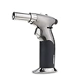 Heavy Duty Kitchen Culinary Butane Blow Torch,Refillable Cigar Lighter with Safety Lock Switch and Adjustable Flame for Creme Brulee Cooking,Camping, Grill (Butane Gas Not Included)