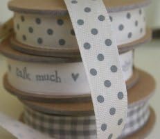 East of India Polka Dot Ribbon Cream/Beige Spot Four Rolls