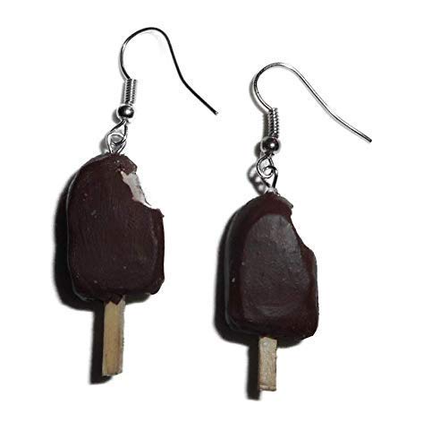 Chocolate Ice Cream Bar Funny Fake Food Earrings