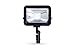 LLT 10W LED Flood Light Outdoor Compact with Arm - 750lm 5000K Daylight SMD - LED Spot Lights Landscape Security Waterproof - Black Aluminum and Tempered Glass