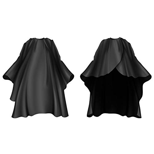 Delkinz Barber Cape Large Size with Adjustable Snap Closure waterproof Hair Cutting Salon Cape for men, women and kids- Perfect for Hairstylists - Black (Black - Pack of 1)