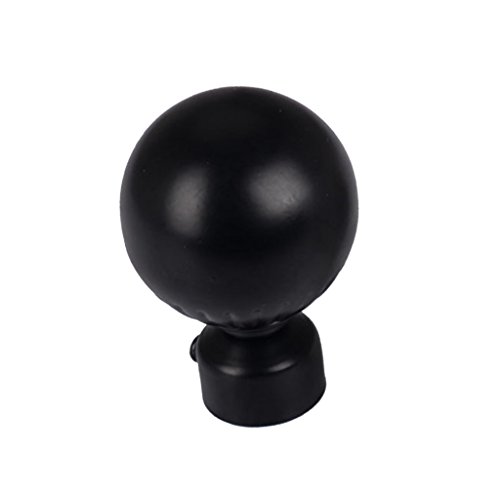 Blesiya 1PC/Pack 28mm Dia. Metal Curtain Pole Finials Window Drape Rod Ends Caps 14 Styles Available - B Style Black