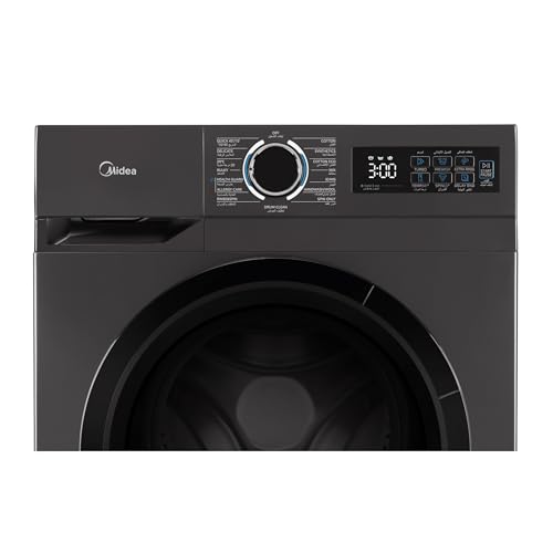 Midea 7Kg Front Load Washing Machine,1200 RPM, Power Mix with Drum Clean, 15 Programs, BLDC Inverter Motor, Titanium, MF110W70B/T-GCC