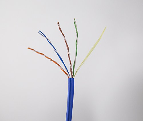 Cat5e Plenum (CMP), 1000ft, Blue, Solid Bare Copper Bulk Ethernet Cable, 350MHz, ETL Listed, 24AWG 4 Pair, Unshielded Twisted Pair (UTP), trueCABLE