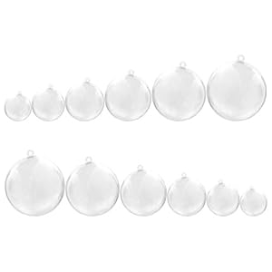 VALICLUD 12 stuks kerstballen, ornamenten van kunststof, vulbaar, pvc-bal, kerstboom, decoratie, hangende ornamenten voor kerstaccessoires