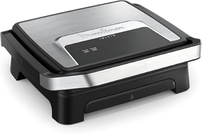Inicio, Plancha y grill para paninis con calentamiento rápido, 2000 W, Placas antiadherentes, Gran superficie de cocción, Óptima para 4-6 personas, Uso versátil y compacto, GI271D10