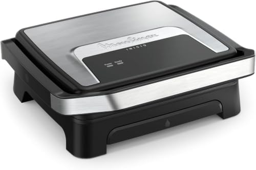 Inicio, Plancha y grill para paninis con calentamiento rápido, 2000 W, Placas antiadherentes, Gran superficie de cocción, Óptima para 4-6 personas, Uso versátil y compacto, GI271D10
