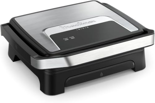 Inicio, Plancha y grill para paninis con calentamiento rápido, 2000 W, Placas antiadherentes, Gran superficie de cocción, Óptima para 4-6 personas, Uso versátil y compacto, GI271D10