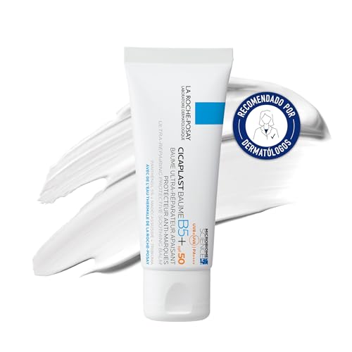 La Roche Posay Cicaplast Baume B5+ LSF 50, Regenerierende Creme für sensible und gereizte Haut von Gesicht und Körper, Mit patentiertem Procerad, Tribioma, Madecassoside und Vitamin B5, 40 ml