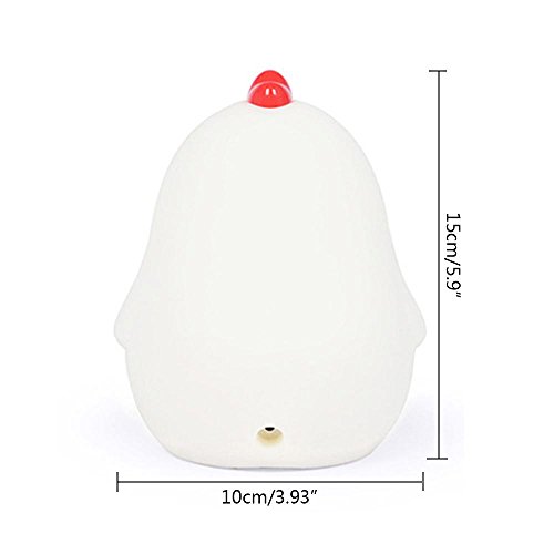 image for Wake Up Light Alarm Clock ,Aolvo Silicone Cute Creative Chicken Touch 