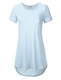 NINEXIS Womens Basic Short Sleeve Tunic Top & Dress (PLUS Size Available)
