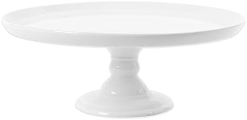 Everyday White Porcelain Large Size Footed Cake Server, 4 1/8 Inch Height
