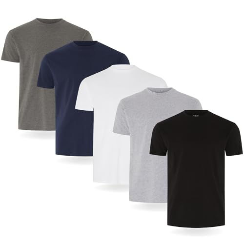 Fm London Herren-t-shirt (3/5er-pack) Herren T-Shirt , Schwarz, Grau, Weiß, Marineblau, Anthrazit (5er-pack), M thumbnail 1
