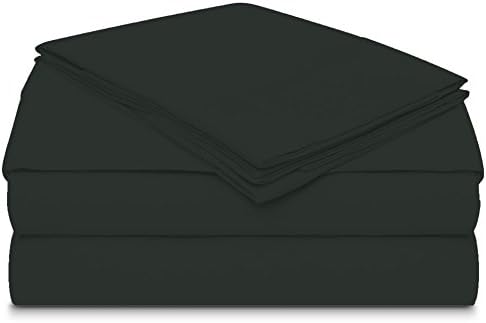 Dream Castle Linens 400 Thread Count 100% Extra-Long Staple Combed Cotton Sheet Set, Smooth Sateen Weave, 4 Piece Sheet Set, KING Sheets - Bestseller, Deep Pockets, Luxury Bedding, CHARCOAL