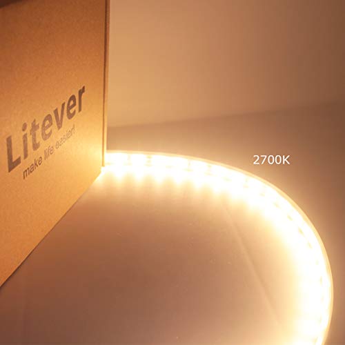 Litever Under Cabinet LED Lighting Kit, 4 PCS 20 Inches Flexible LED Strips, 16W, 1200 Lumen, Warm White 2700K. Suitable for Kitchen Counters Book Shelf Closet Workshop-(4-Strip-2700K)